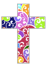 Load image into Gallery viewer, Cross sticker with beautiful color patterns